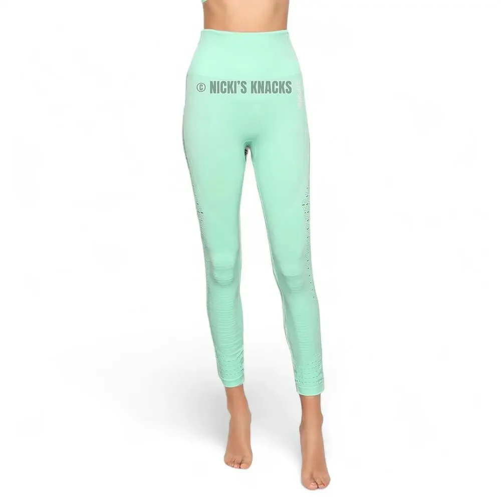 Gymshark Energy Seamless Leggings Eyelet Vented Pistachio Mint Green Size S - Picture 3 of 11